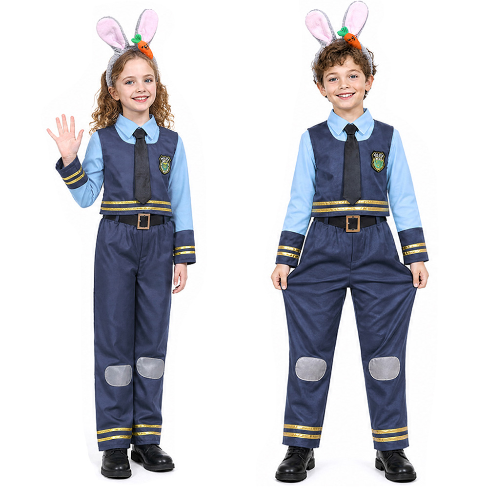 Kids Education School - Set Kostum Cosplay Kelinci Judy Polisi