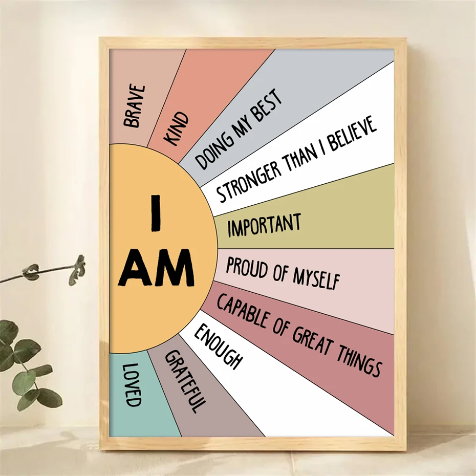 Kids Education Quote - 1 Buah Poster Boho Kutipan Afirmasi
