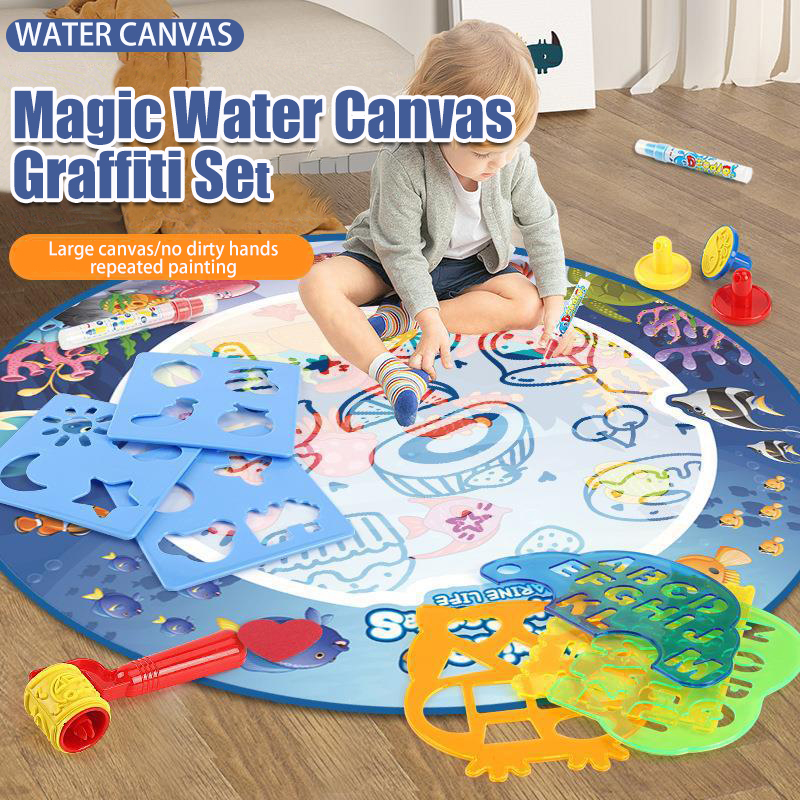 Kids Educational Mat - Alas Gambar Ajaib 80x80CM, Alas Mewarnai,