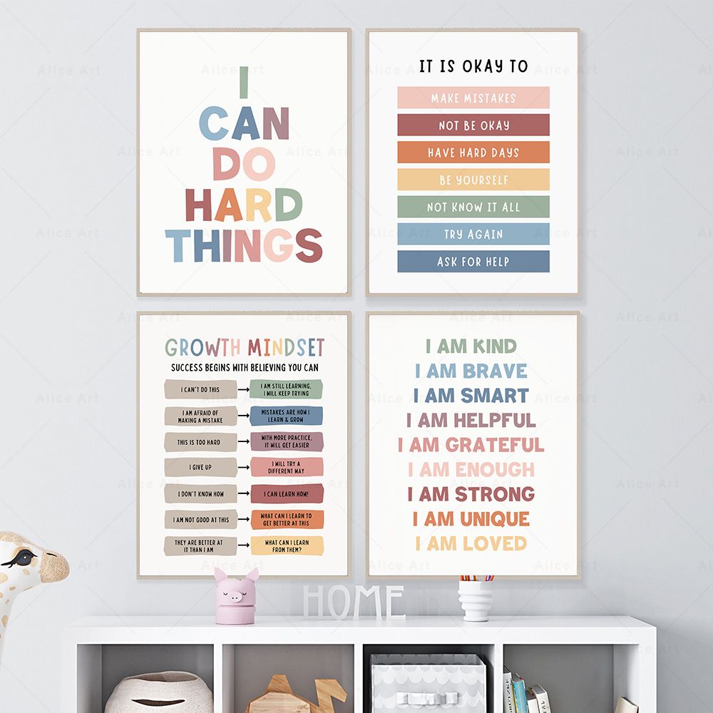 Kids Education Quote - Afirmasi untuk Kamar Anak Poster Pola