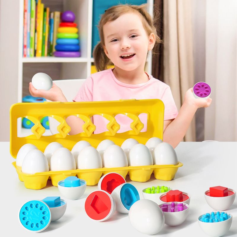 Montessori Shelf Toy - Sekrup telur 3D Puzzle montesori, mainan