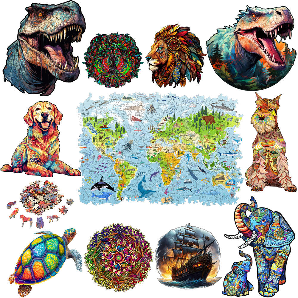 Puzzle Map World - Jigsaw Kayu DIY untuk Anak-anak Dewasa