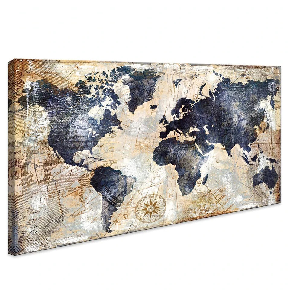 Puzzle Map World - Lukisan Berlian Diy 5D Peta Dunia