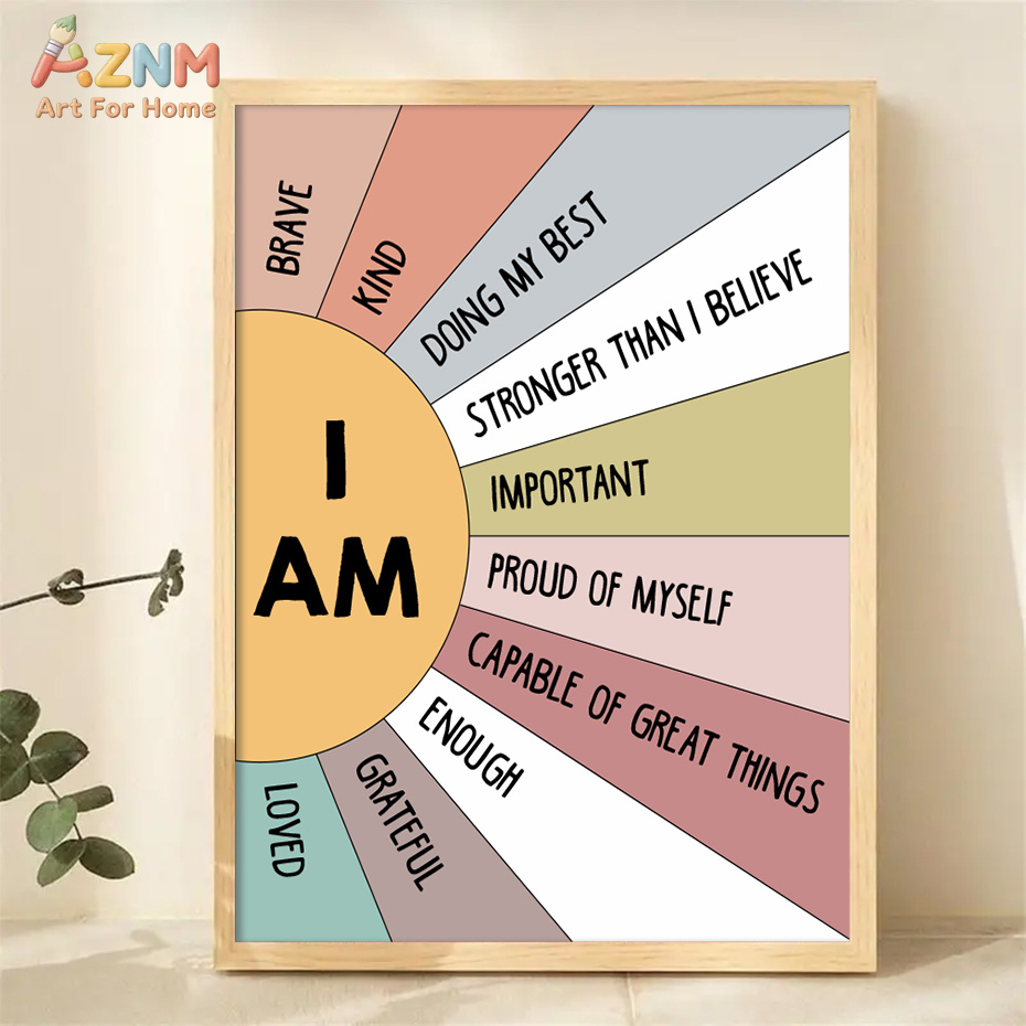 1 Buah Poster Boho Kutipan Afi - Kids Education Quote ulasan dan harga