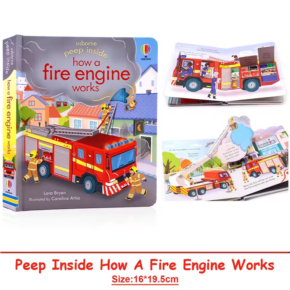 Usborne Peep Inside How A Fire - Kid Education ulasan dan harga