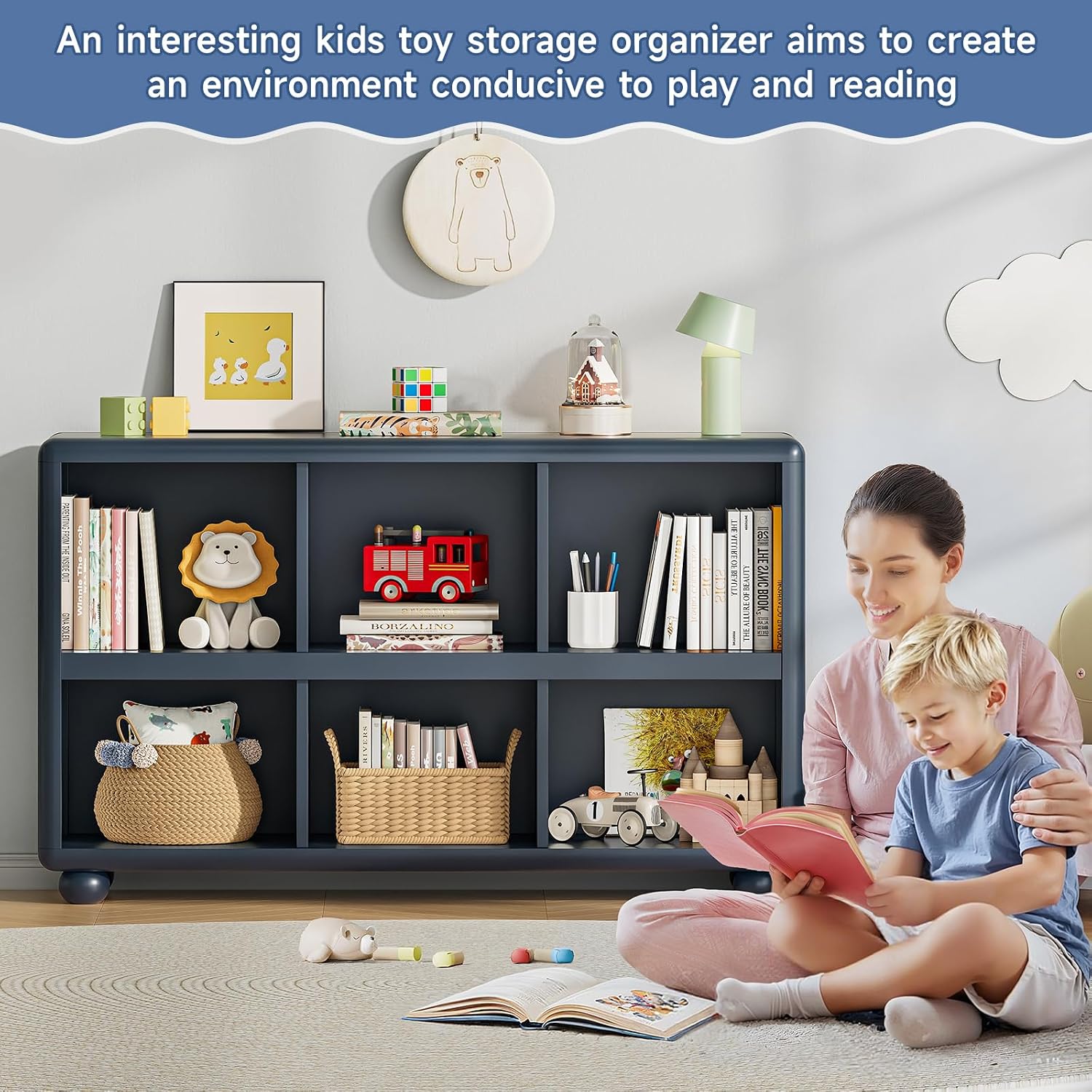 Rak Penyimpanan Anak 6-Kubus,  - Montessori Shelf Toy ulasan dan harga