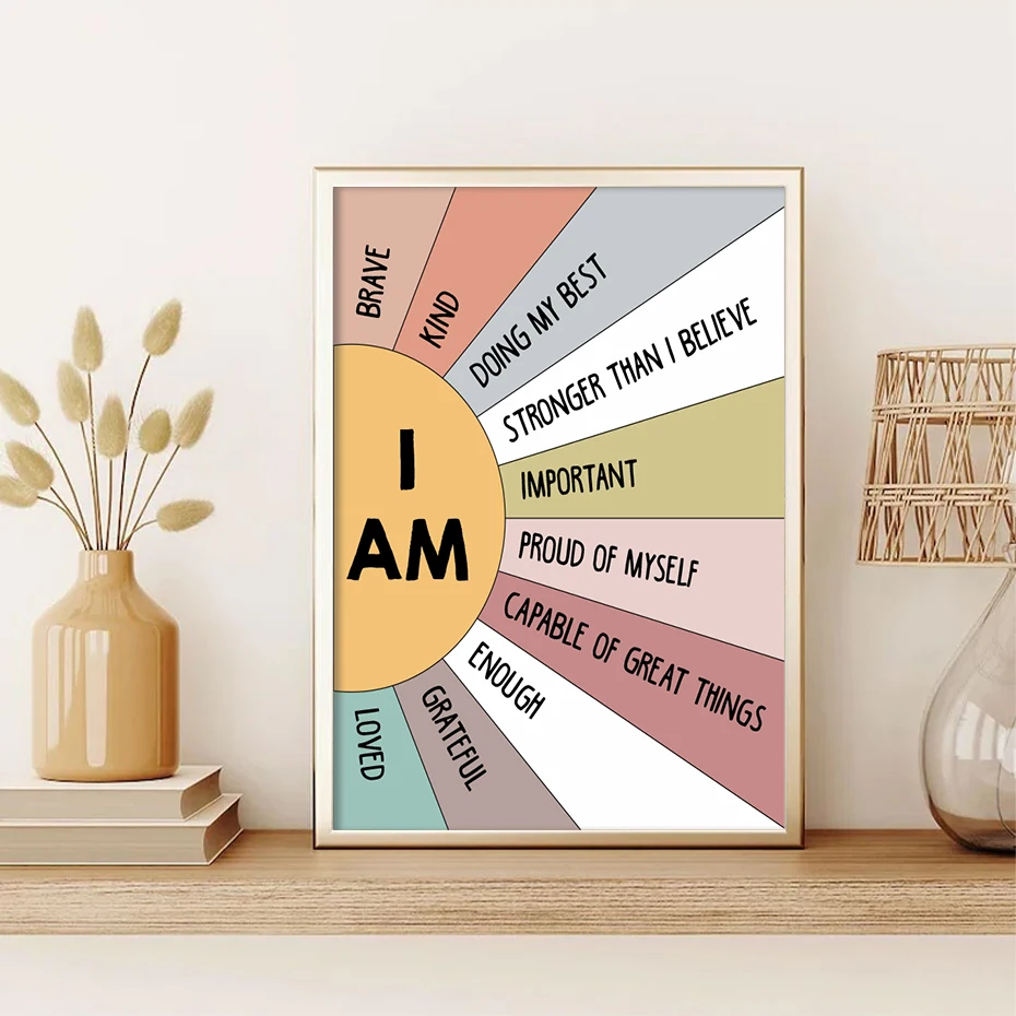 1 Buah Poster Boho Kutipan Afi - Kids Education Quote ulasan dan harga