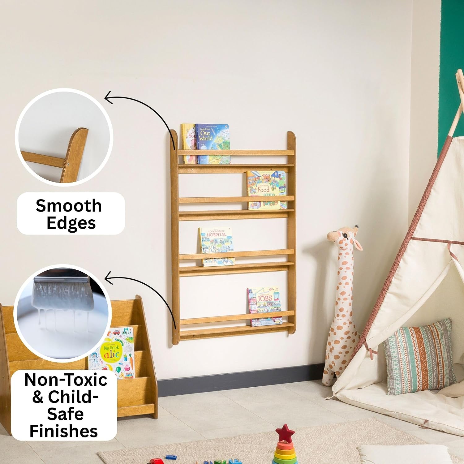 Rak Buku Dinding Montessori, P - Montessori Shelf Toy ulasan dan harga