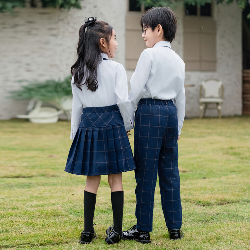 Setelan Kemeja Rompi Kotak-kot - Kids Education School ulasan dan harga