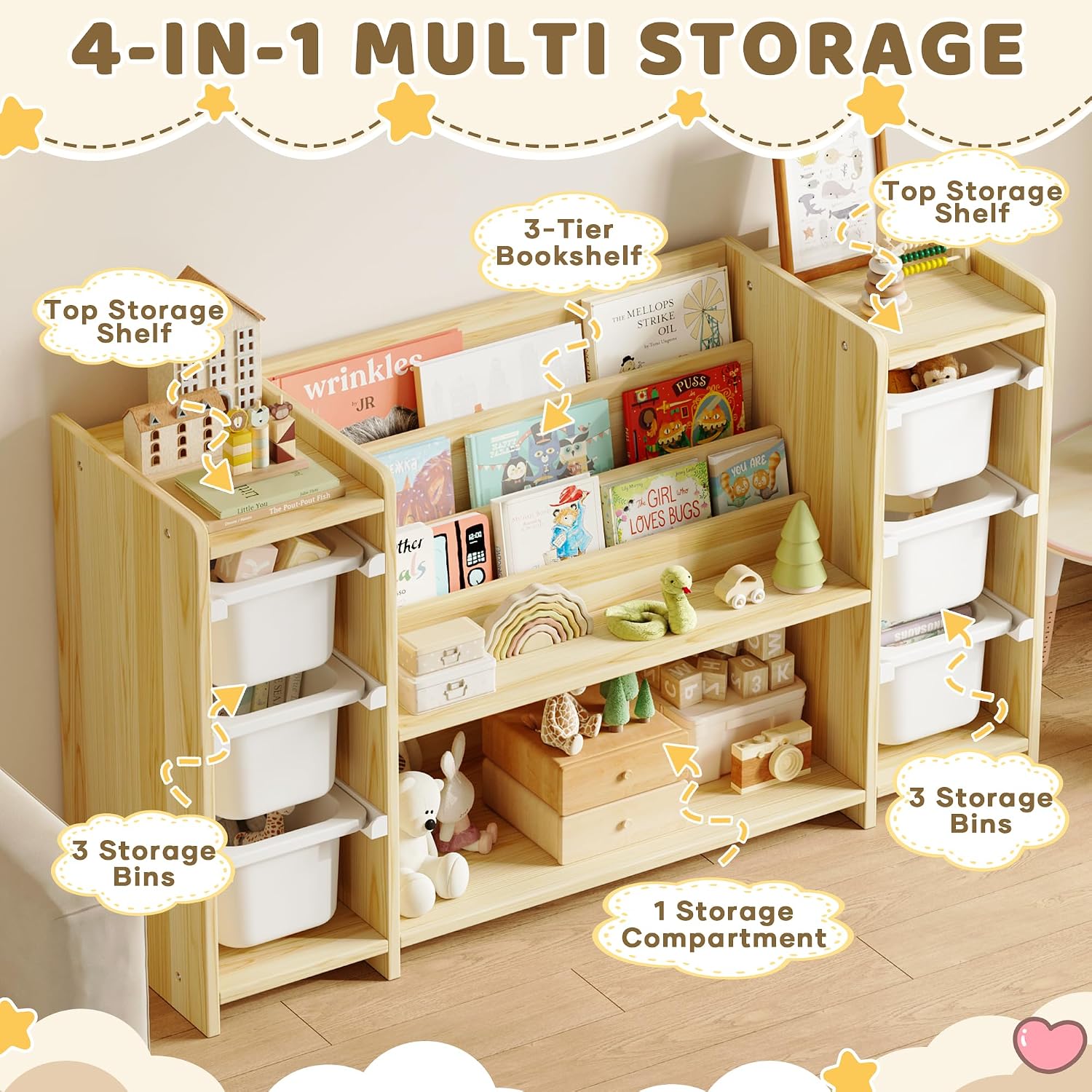 Organizer Penyimpanan Mainan A - Montessori Shelf Toy ulasan dan harga