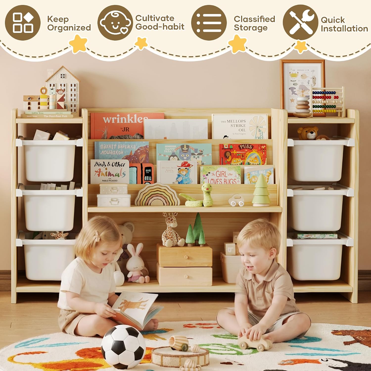 Organizer Penyimpanan Mainan A - Montessori Shelf Toy ulasan dan harga