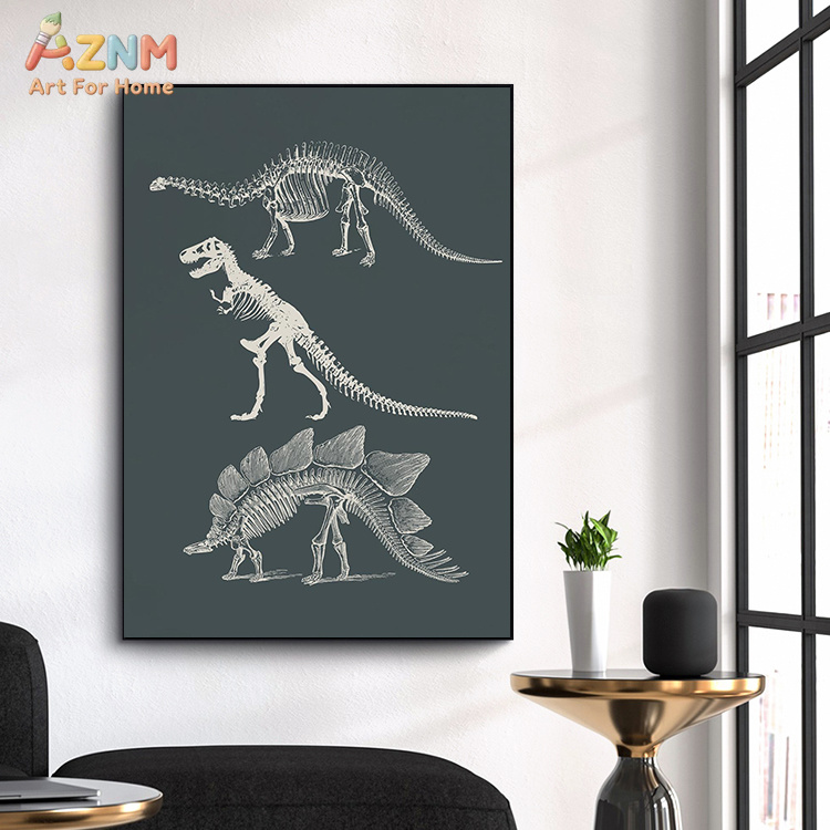 Seni Dinding Kanvas Dinosaurus - Kids Education Quote ulasan dan harga