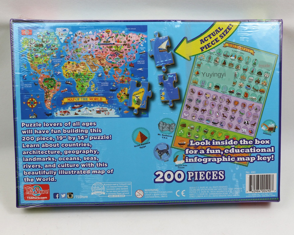 200 buah mainan puzzle kayu ga - Puzzle Map World ulasan dan harga