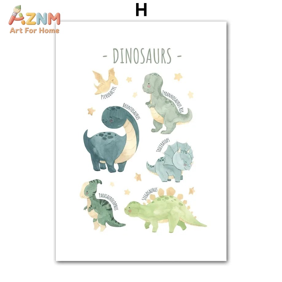 AZNM Lukisan Kanvas Dinosaurus - Kids Education Quote ulasan dan harga