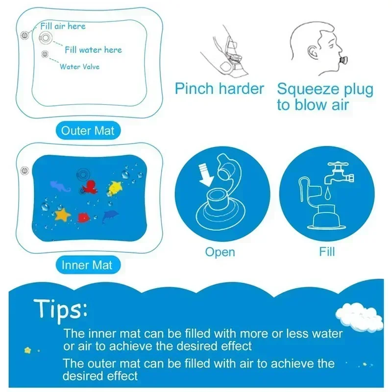 Tikar mainan air bayi, bantal  - Kids Educational Mat ulasan dan harga